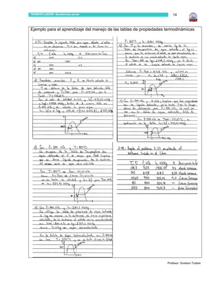 TERMOFLUIDOS: Sustancias puras                                         14



Ejemplo para el aprendizaje del manejo de las tablas de propiedades termodinámicas




                                                                    Profesor: Gustavo Tudare
 