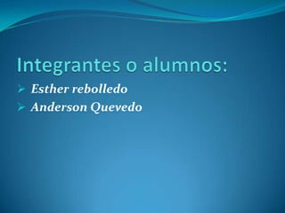  Esther rebolledo
 Anderson Quevedo
 