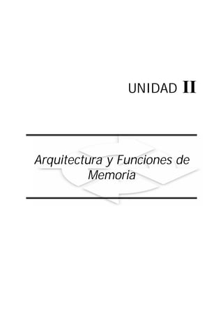 UNIDAD   II


Arquitectura y Funciones de
          Memoria
 