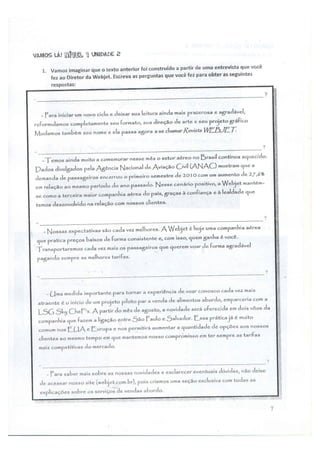 Vamos Lá!  Unidad 2