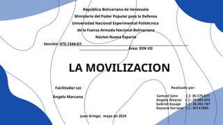 que es la movilizacion en la materia de din 7 | PPTX