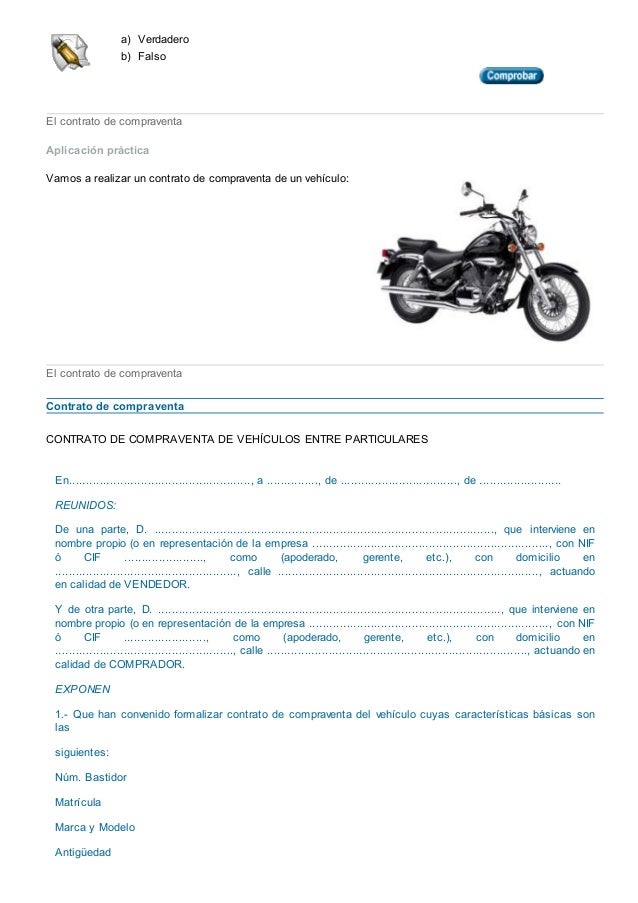 Modelo De Contrato De Compraventa De Moto Prestamos Empresas Vinculadas