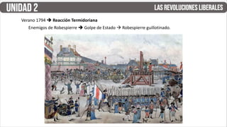 Verano 1794  Reacción Termidoriana
Enemigos de Robespierre  Golpe de Estado  Robespierre guillotinado.
 