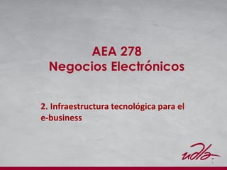 AEA 278
Negocios Electrónicos
1
2. Infraestructura tecnológica para el
e-business
 