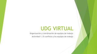 UDG VIRTUAL
Organización y coordinación de equipos de trabajo
Actividad 1. El conflicto y los equipos de trabajo
 