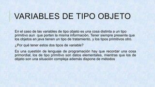Tipos de Variables en Java | PPTX
