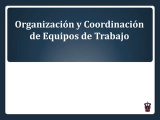 Organización y Coordinación
de Equipos de Trabajo
 