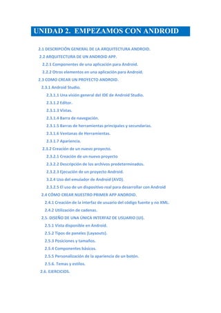 Unidad 2 Primeros pasos con android | PDF