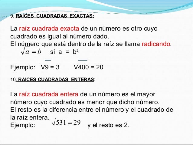 Cual Es La Raiz Cuadrada De 169
