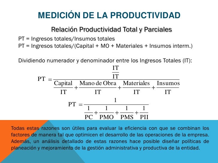 Unidad 2 medición de productividad