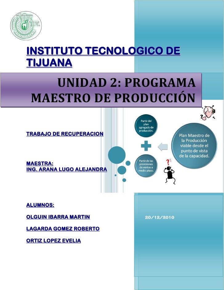 Unidad 2 mps plan maestro de produccion