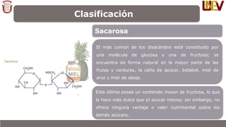 Clasificación
Lactosa
Se integra con una molécula de glucosa y una de
galactosa; es el principal hidrato de carbono de la...