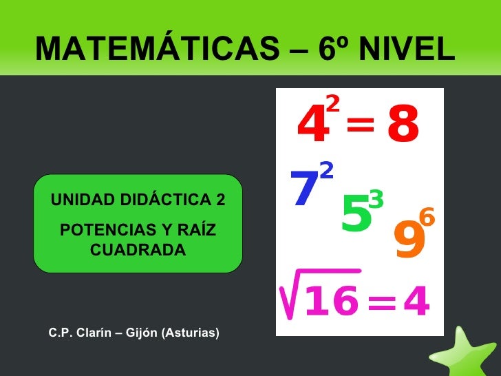 Unidad 02 - Potencias y raíz cuadrada Unidad 02 - Potencias y raíz cuadrada