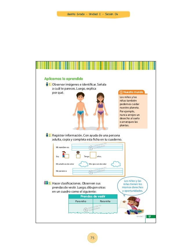 Unidad 2 sesiones Quinto Grado