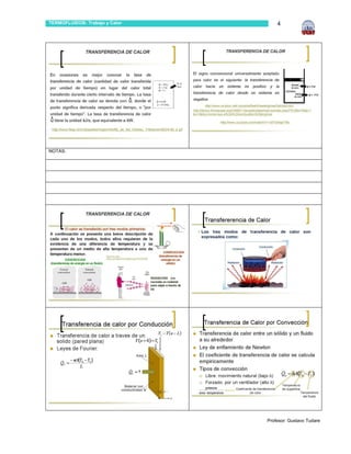 TERMOFLUIDOS: Trabajo y Calor       4




NOTAS:




                                Profesor: Gustavo Tudare
 
