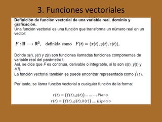 3. Funciones vectoriales
  de una variable real.
 