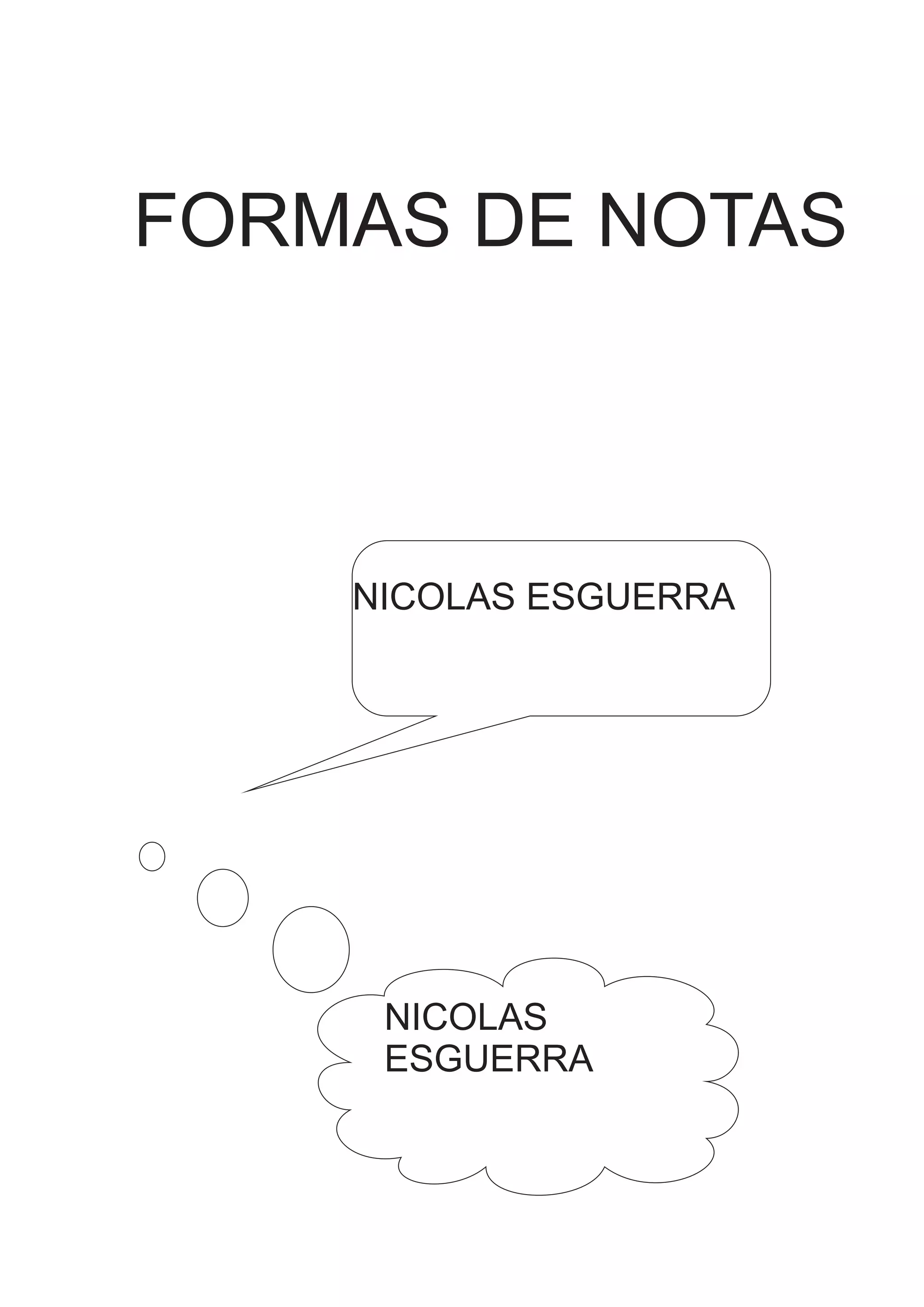 NICOLAS ESGUERRA
NICOLAS
ESGUERRA
FORMAS DE NOTAS