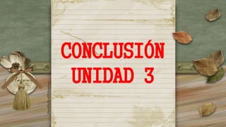 CONCLUSIÓN
UNIDAD 3
 