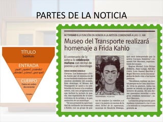 PARTES DE LA NOTICIA
 