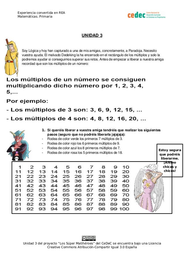 Los Súper Matihéroes Unidad 3 Múltiplos Divisores Y Potencias