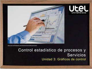 Control estadístico de procesos y
Servicios
Unidad 3: Gráficos de control
http://soy-staff.blogspot.com/2016/02/GraficasdeControl.html
 