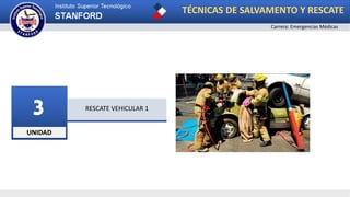 UNIDAD
3 RESCATE VEHICULAR 1
TÉCNICAS DE SALVAMENTO Y RESCATE
Carrera: Emergencias Médicas
 