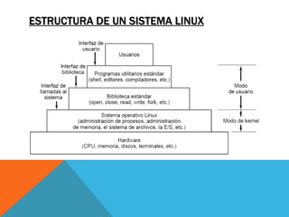 ESTRUCTURA DE UN SISTEMA LINUX
 