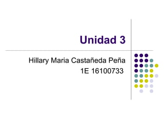 Unidad 3
Hillary Maria Castañeda Peña
1E 16100733
 