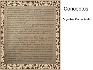 Conceptos
Organización contable
 