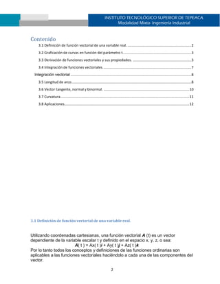 Unidad 3 funciones vectoriales de una variable real | PDF