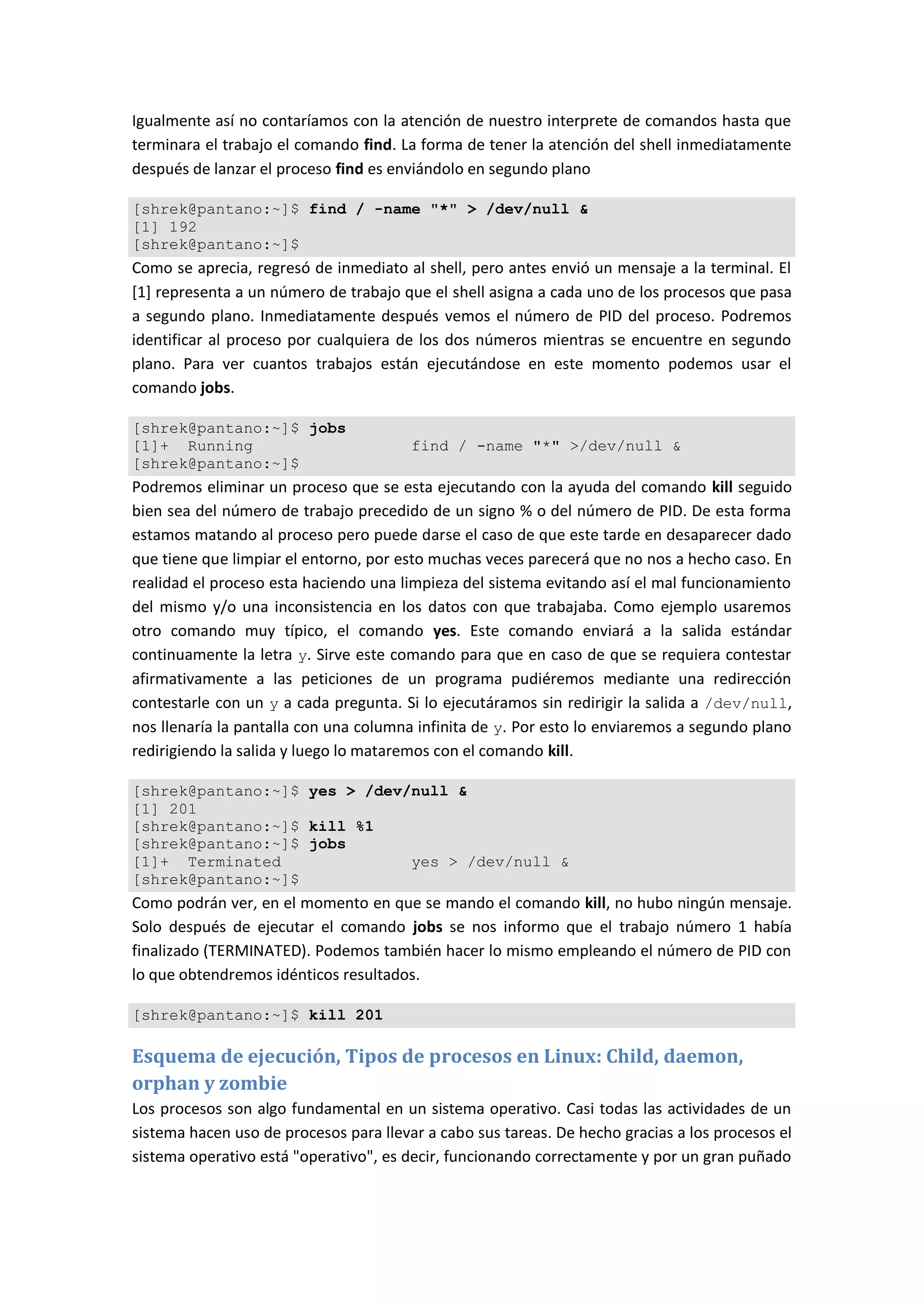 Unidad 3 gestion de procesos en linux | PDF