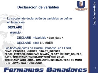U3 -Introducción PLSQL conceptos basicos | PPT