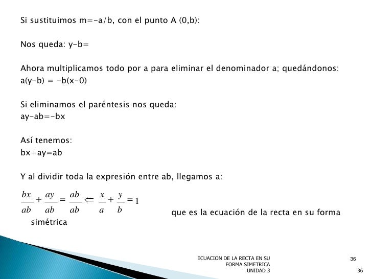 Unidad 3 La Recta Y Su Ecuacion Cartesiana