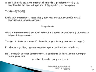 Unidad 3 La Recta Y Su Ecuacion Cartesiana.
