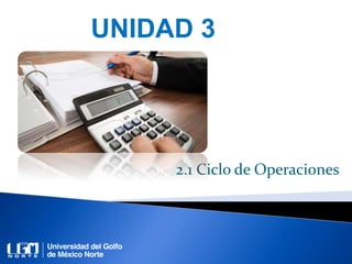 2.1 Ciclo de Operaciones
UNIDAD 3
 