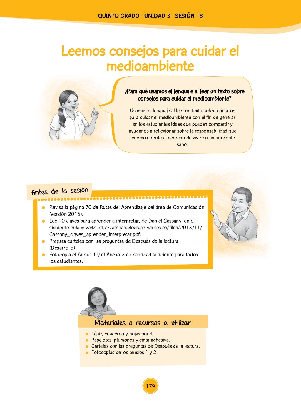 Unidad 3 sesiones Quinto Grado 2015