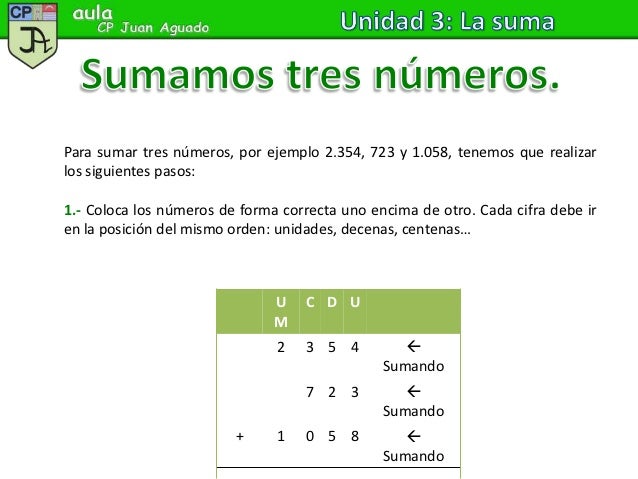 Suma de tres números