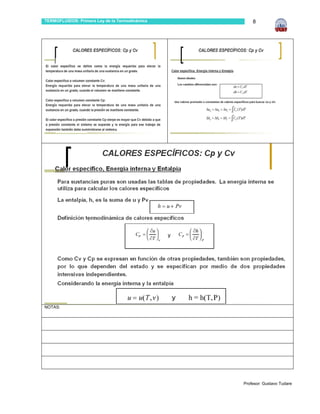 TERMOFLUIDOS: Primera Ley de la Termodinámica       8




NOTAS:




                                                Profesor: Gustavo Tudare
 