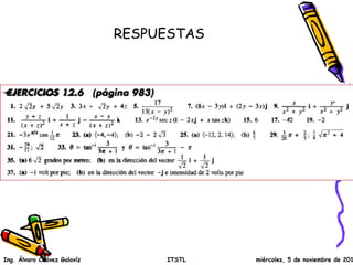 RESPUESTAS 
Ing. Álvaro Chávez Galavíz ITSTL miércoles, 5 de noviembre de 2014 
 