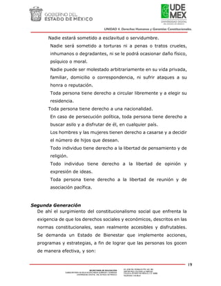 Unidad 4. derechos humanos y garantías constitucionales | PDF
