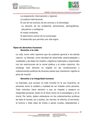 Unidad 4. derechos humanos y garantías constitucionales | PDF
