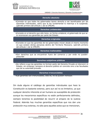 Unidad 4. derechos humanos y garantías constitucionales | PDF