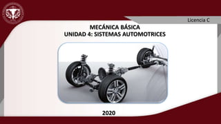 Licencia C
2020
MECÁNICA BÁSICA
UNIDAD 4: SISTEMAS AUTOMOTRICES
 