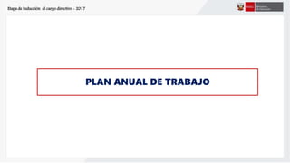 Etapa de Inducción al cargo directivo - 2017
PLAN ANUAL DE TRABAJO
 