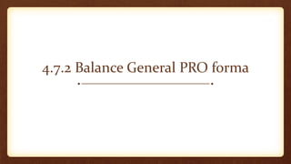 4.7.2 Balance General PRO forma
 