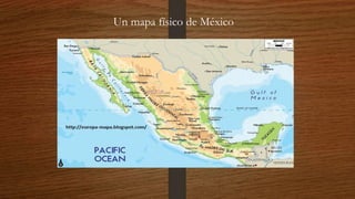 Un mapa físico de México
 