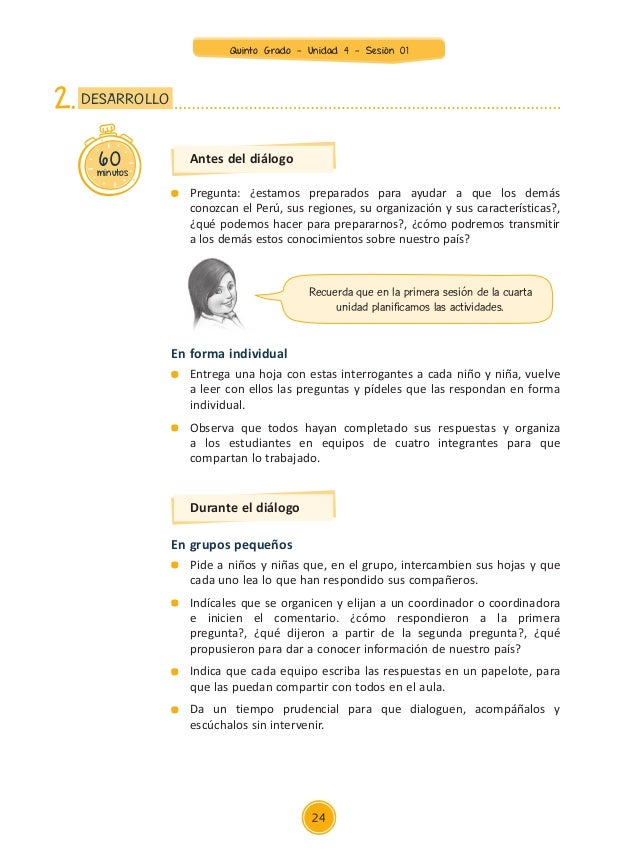 Unidad 4 sesiones Quinto Grado 2015