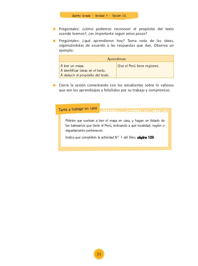 Unidad 4 sesiones Quinto Grado 2015