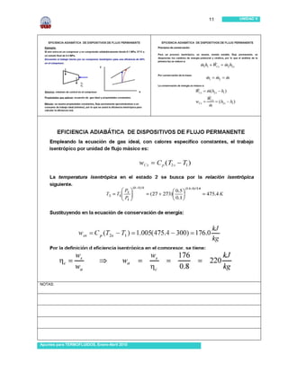 11   UNIDAD V




NOTAS:




Apuntes para TERMOFLUIDOS, Enero-Abril 2010
 