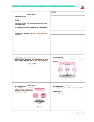 TERMOFLUIDOS: Máquina térmicas y Bombas de Calor. Segunda ley de la Termodinámica. Entropía.     6


                                                           NOTAS:




                                                                                           Profesor: Gustavo Tudare
 